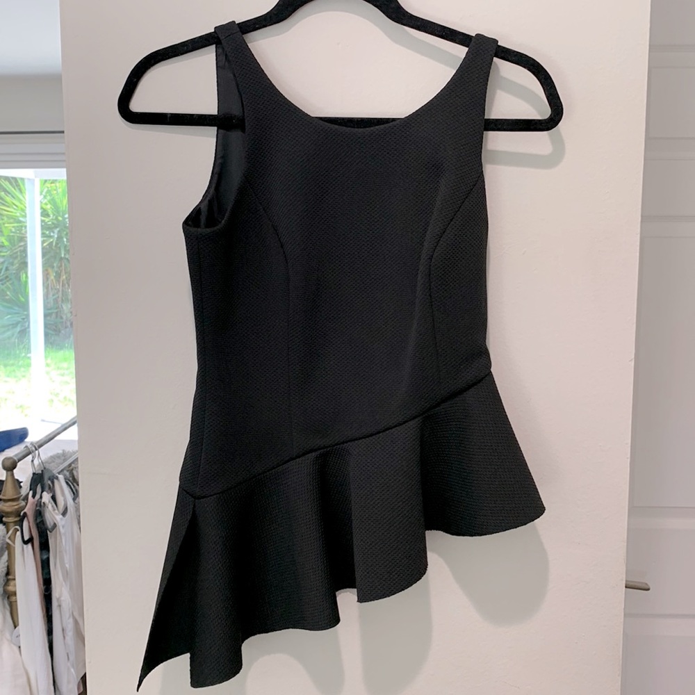 Jay Godfrey Black Peplum Top Size 2 NWT